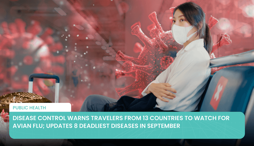 Logo for News - Disease Control Warns Travelers from 13 Countries to Watch for Avian Flu; Updates 8 Deadliest Diseases in September