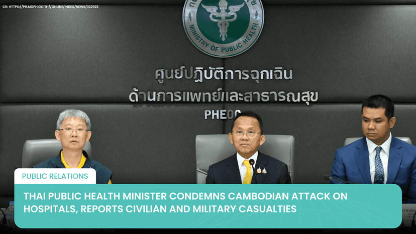 Logo for News - Thai Public Health Minister Condemns Cambodian Attack on Hospitals, Reports Civilian and Military Casualties