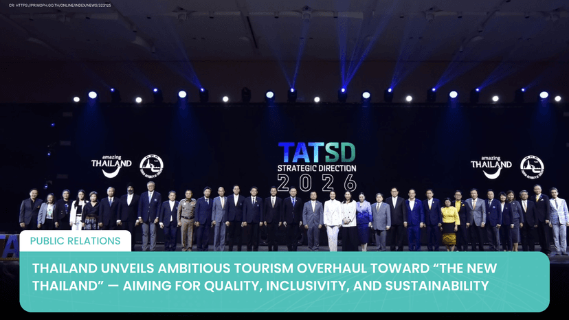 Logo for News - Thailand Unveils Ambitious Tourism Overhaul Toward “The New Thailand” — Aiming for Quality, Inclusivity, and Sustainability