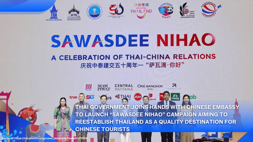 Logo for News - Thai Government Joins Hands with Chinese Embassy to Launch “Sawasdee Nihao” Campaign Aiming to Reestablish Thailand as a Quality Destination for Chinese Tourists